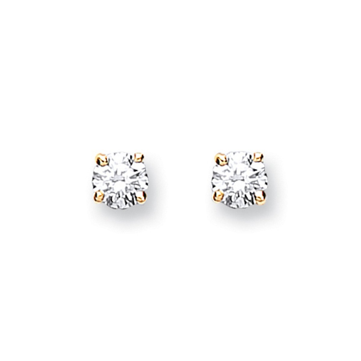 9ct Yellow Gold 0.20ct Claw Set Diamond Stud Earrings - Samuel Perry
