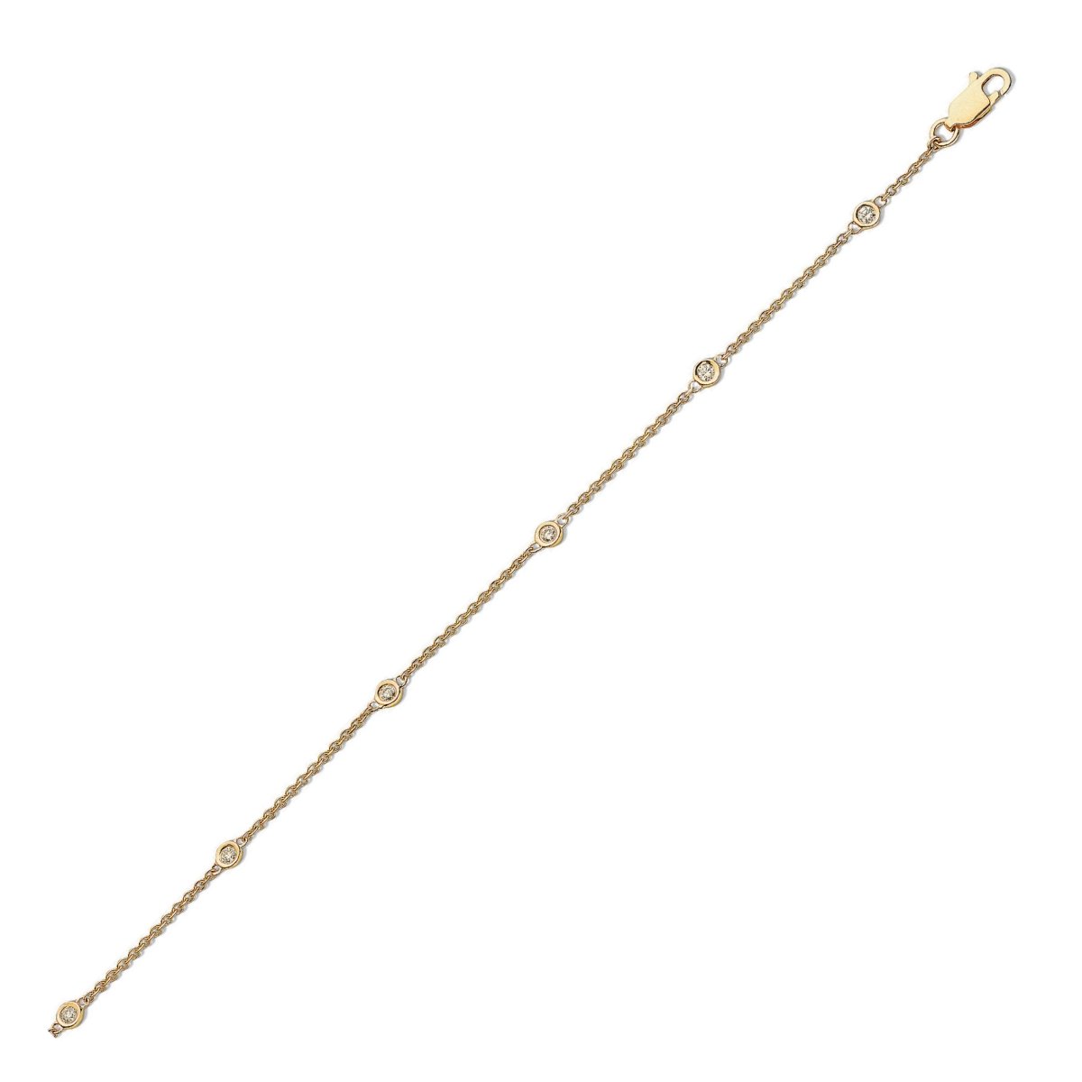 9ct Yellow Gold 0.20ctw Diamond by the Yard Bracelet - Samuel Perry