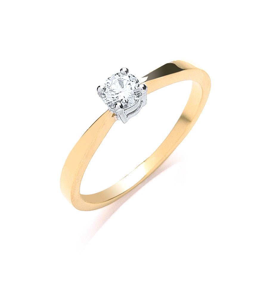 9ct Yellow Gold 0.25ct Diamond Engagement Ring - Samuel Perry