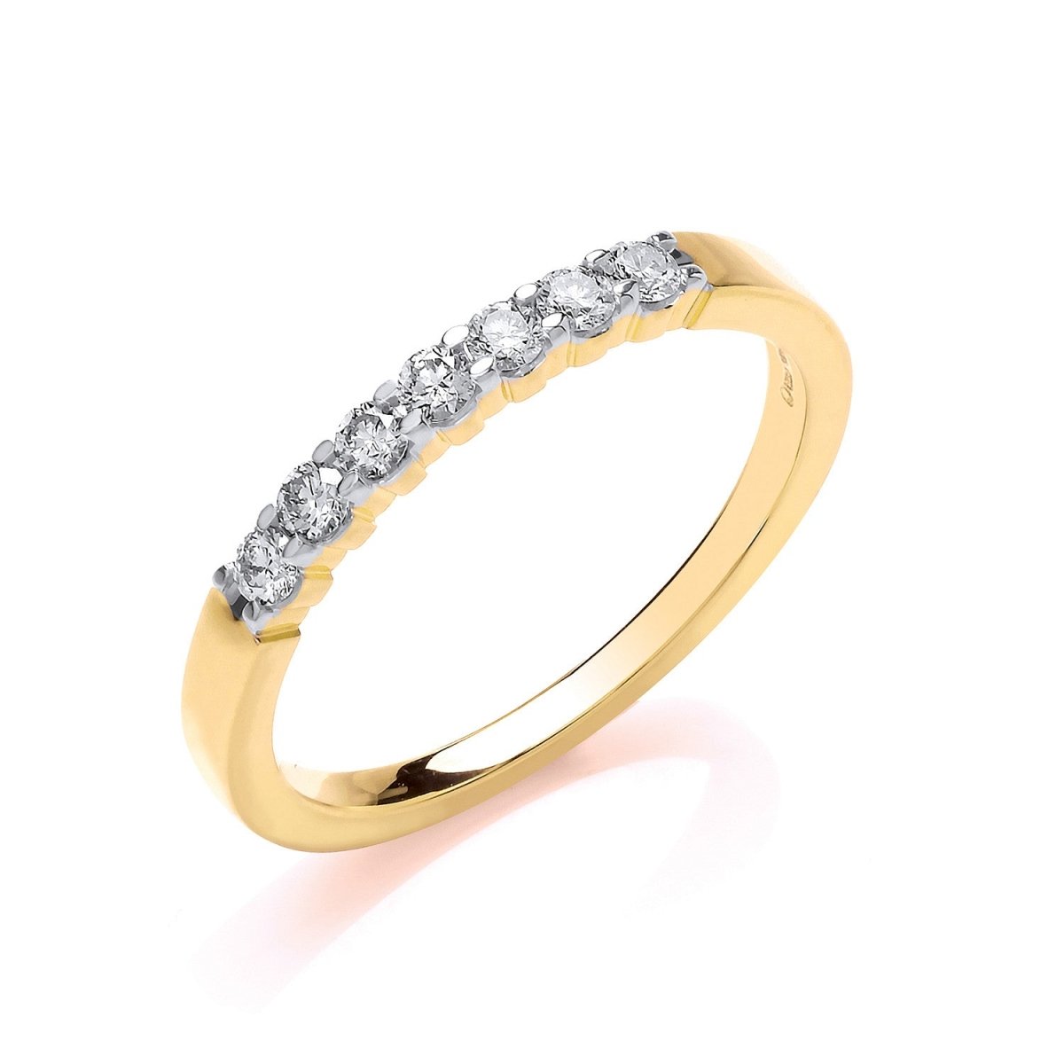 9ct Yellow Gold 0.25ct Diamond Half Eternity Wedding Ring - Samuel Perry
