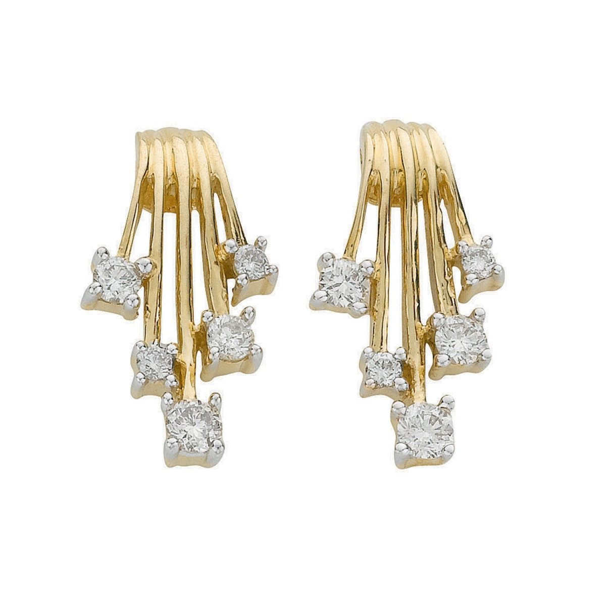 9ct Yellow Gold 0.25ct Diamond Studs Earrings - Samuel Perry