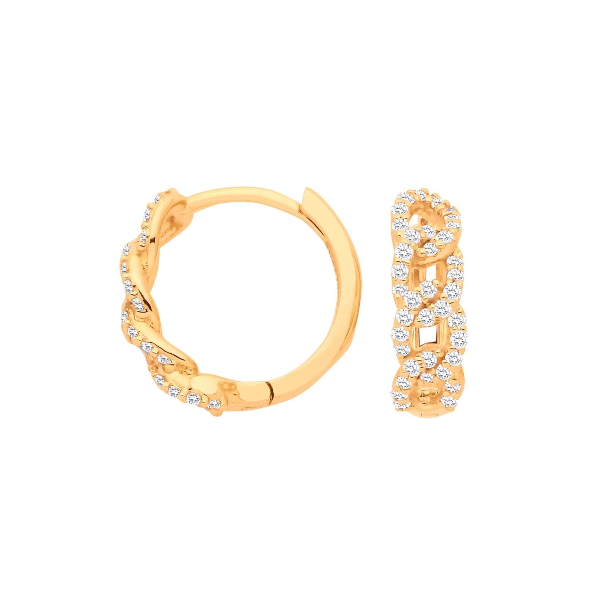 9ct Yellow Gold 0.28ct Diamond Huggie Earrings - Samuel Perry