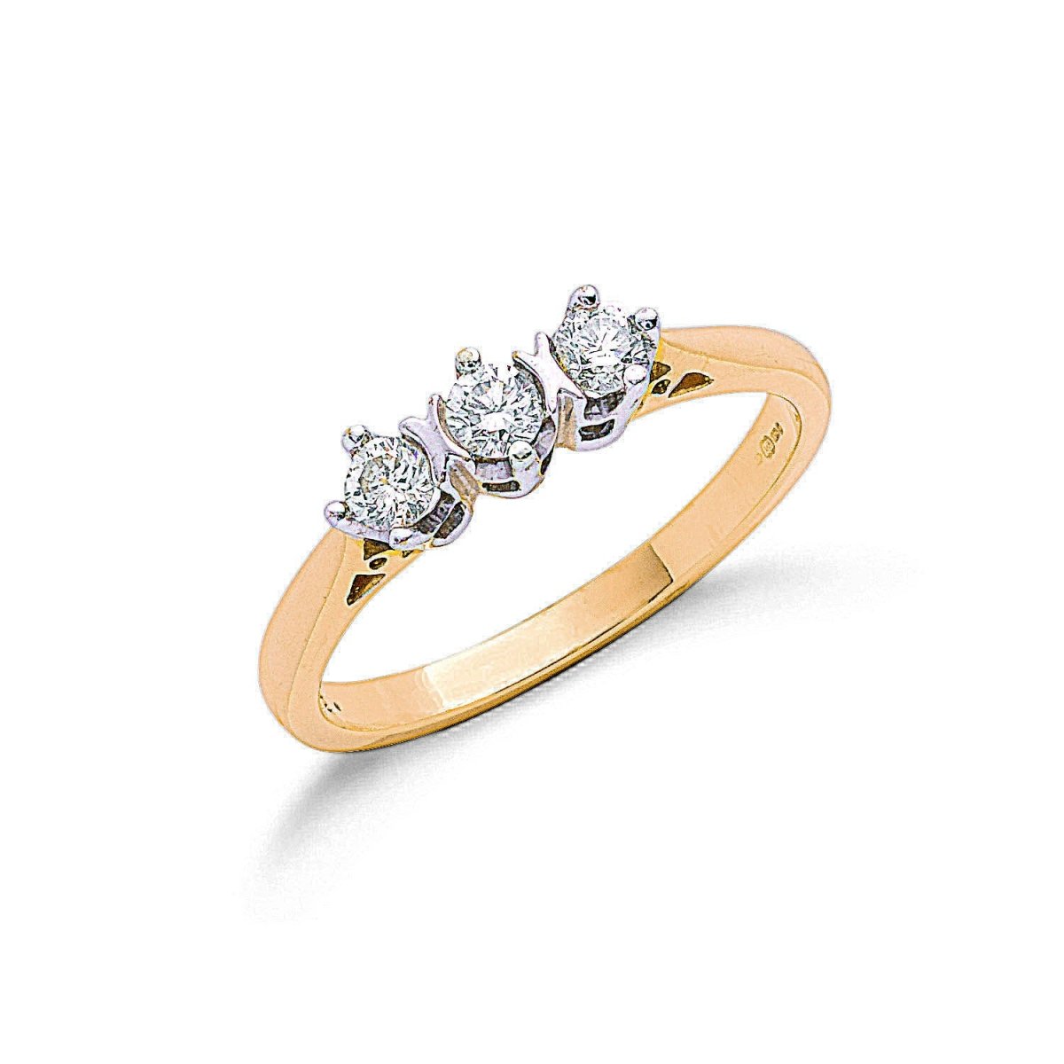 9ct Yellow Gold 0.33ct Diamond Trilogy Ring - Samuel Perry