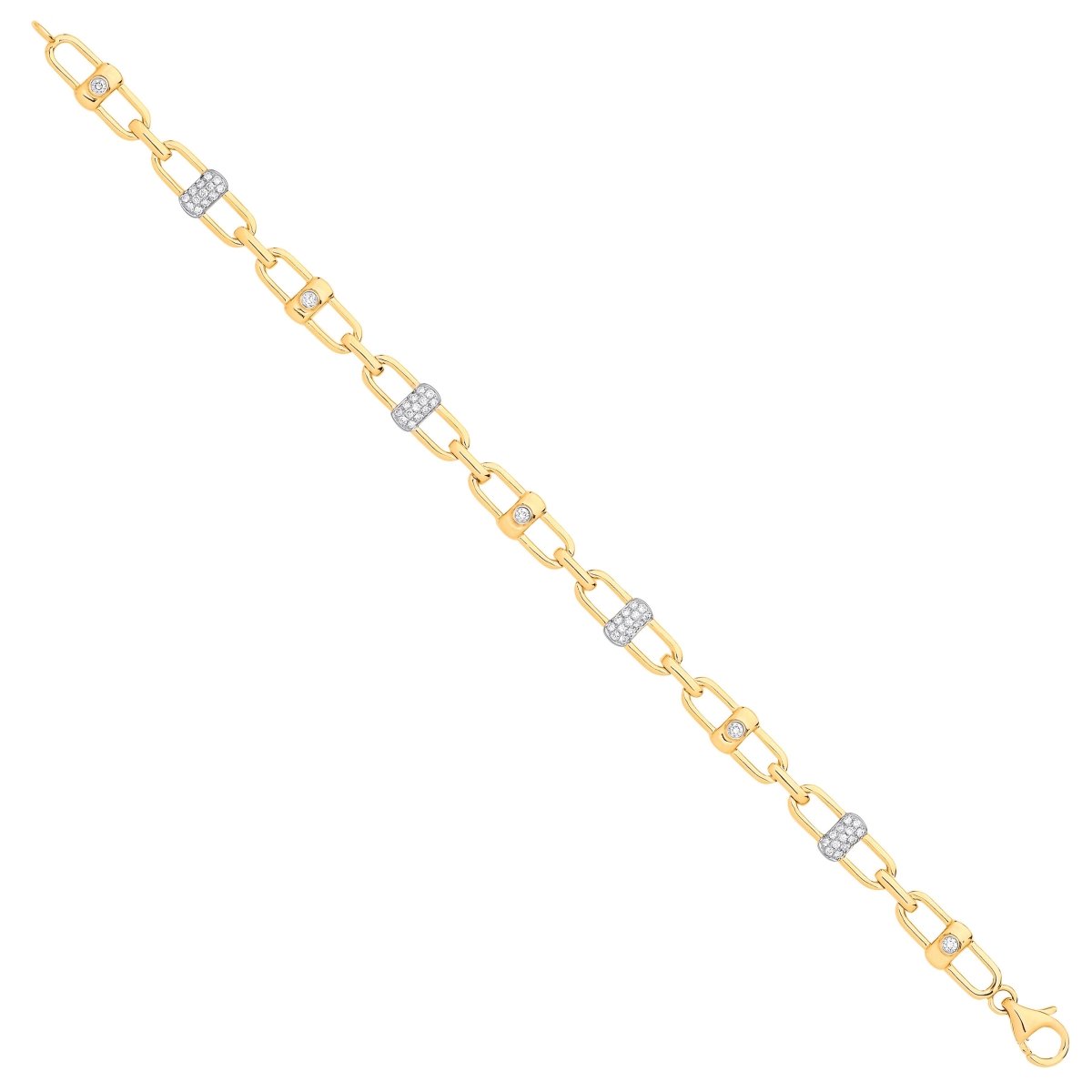 9ct Yellow Gold 0.38ct Diamond Horsebit Bracelet - Samuel Perry