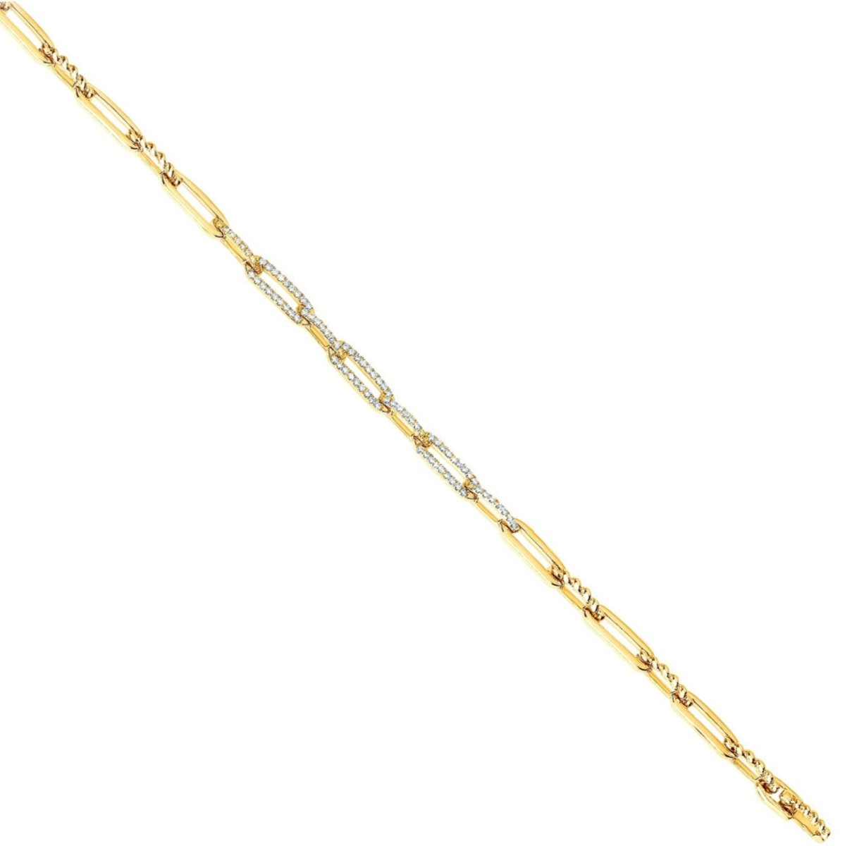 9ct Yellow Gold 0.42ct Diamond Curb Bracelet - Samuel Perry