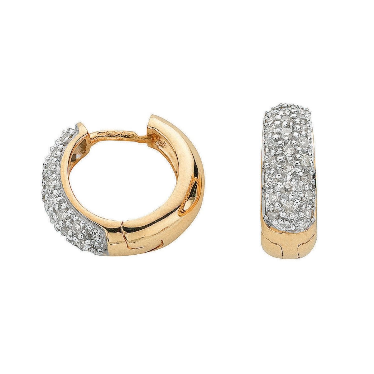 9ct Yellow Gold 0.42ct Diamond Earrings - Samuel Perry