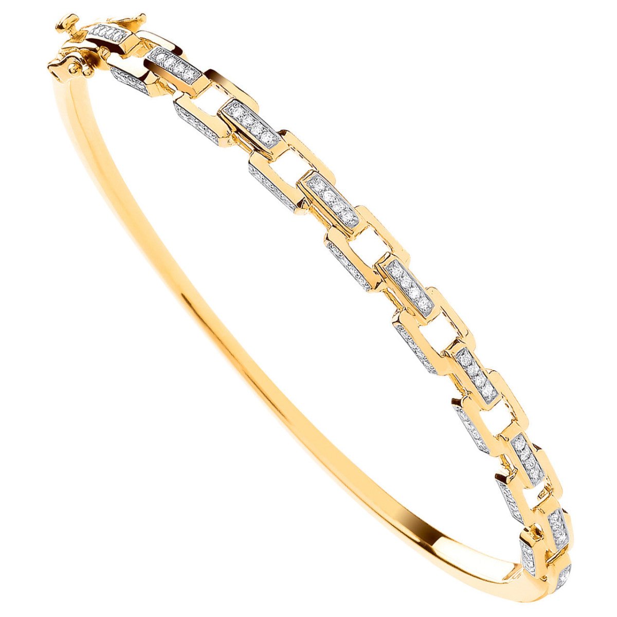 9ct Yellow Gold 0.50ct Diamond Bangle - Samuel Perry