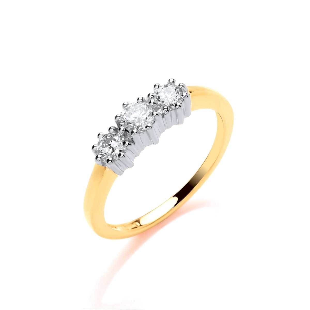 9ct Yellow Gold 0.50ct Diamond Trilogy Ring - Samuel Perry
