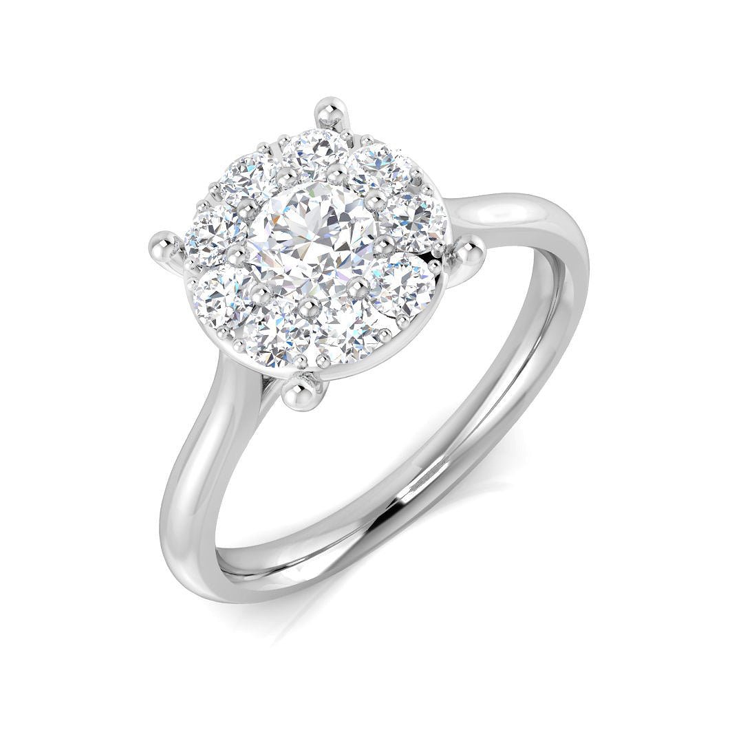 9ct Yellow Gold 1.03ct Lab Grown Diamond Cluster Engagement Ring - Samuel Perry