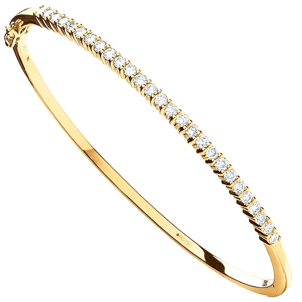 9ct Yellow Gold 1.10ct Diamond Bangle - Samuel Perry