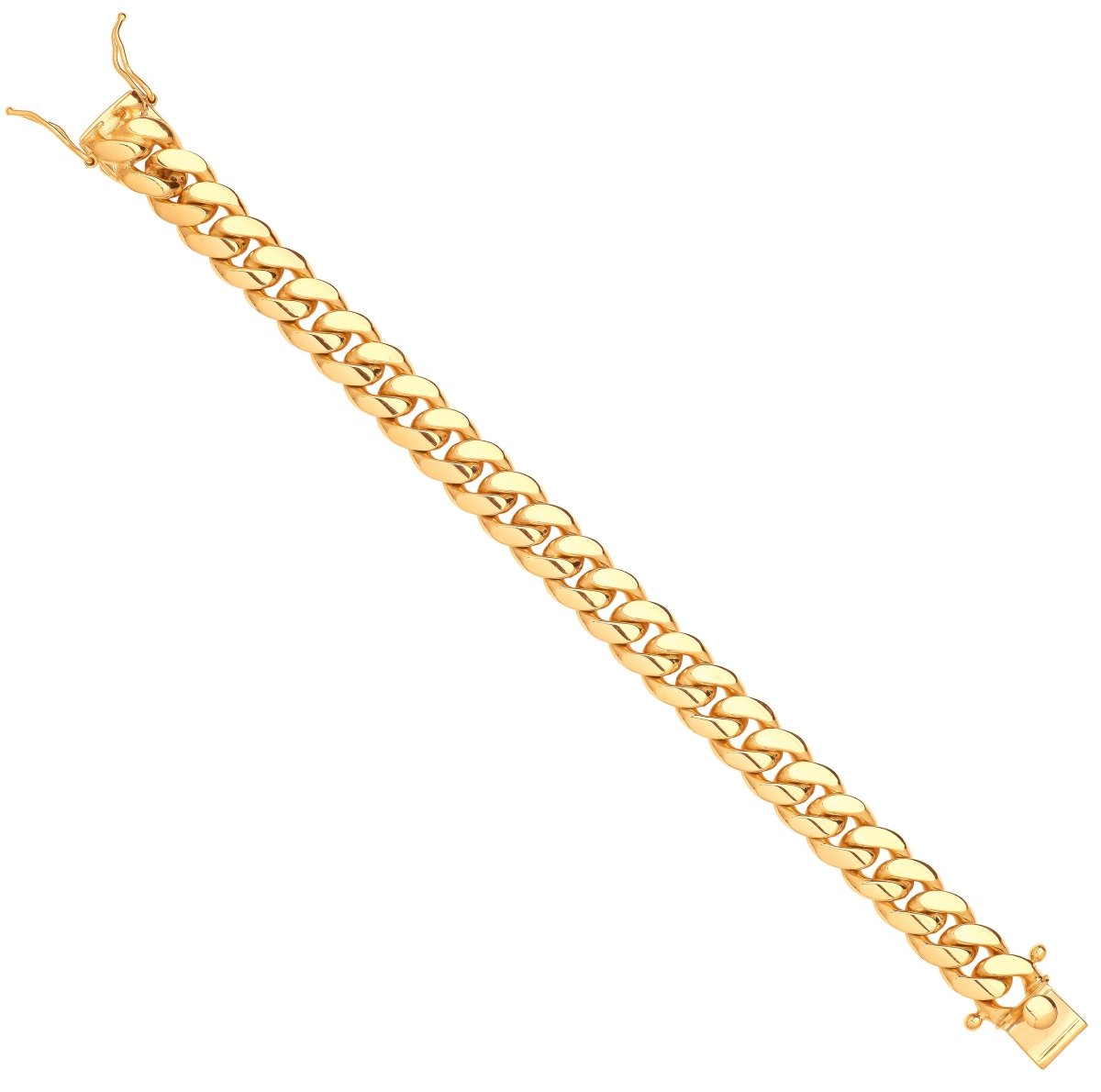 9ct Yellow Gold 13mm Cuban Link Bracelet - Samuel Perry