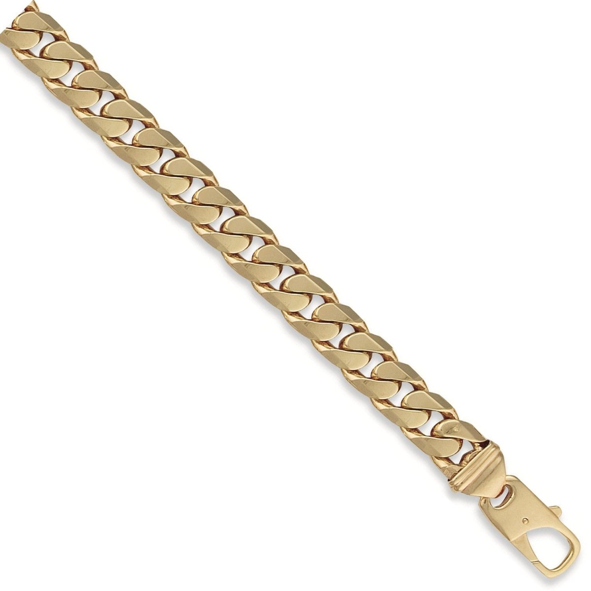 9ct Yellow Gold 13mm Tight Link Curb Bracelet - Samuel Perry