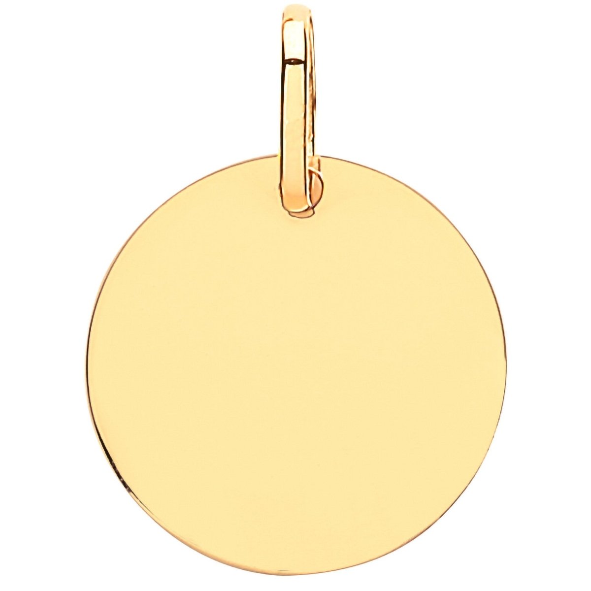 9ct Yellow Gold 14mm Plain Round Pendant – Sleek & Timeless - Samuel Perry