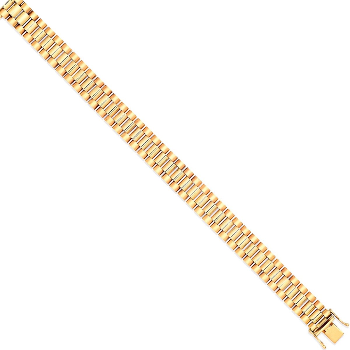 9ct Yellow Gold 14mm President Bracelet - Samuel Perry