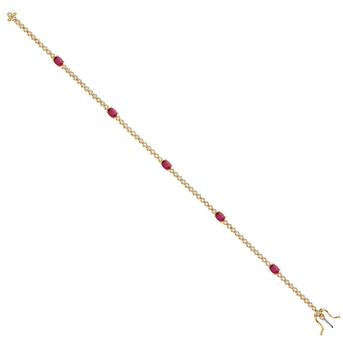 9ct Yellow Gold 1.55ct Diamond and Ruby Bracelet - Samuel Perry