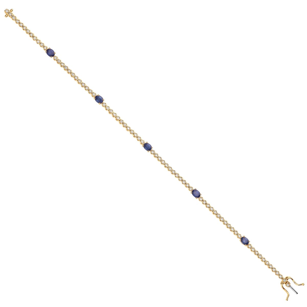 9ct Yellow Gold 1.55ct Diamond and Sapphire Bracelet - Samuel Perry