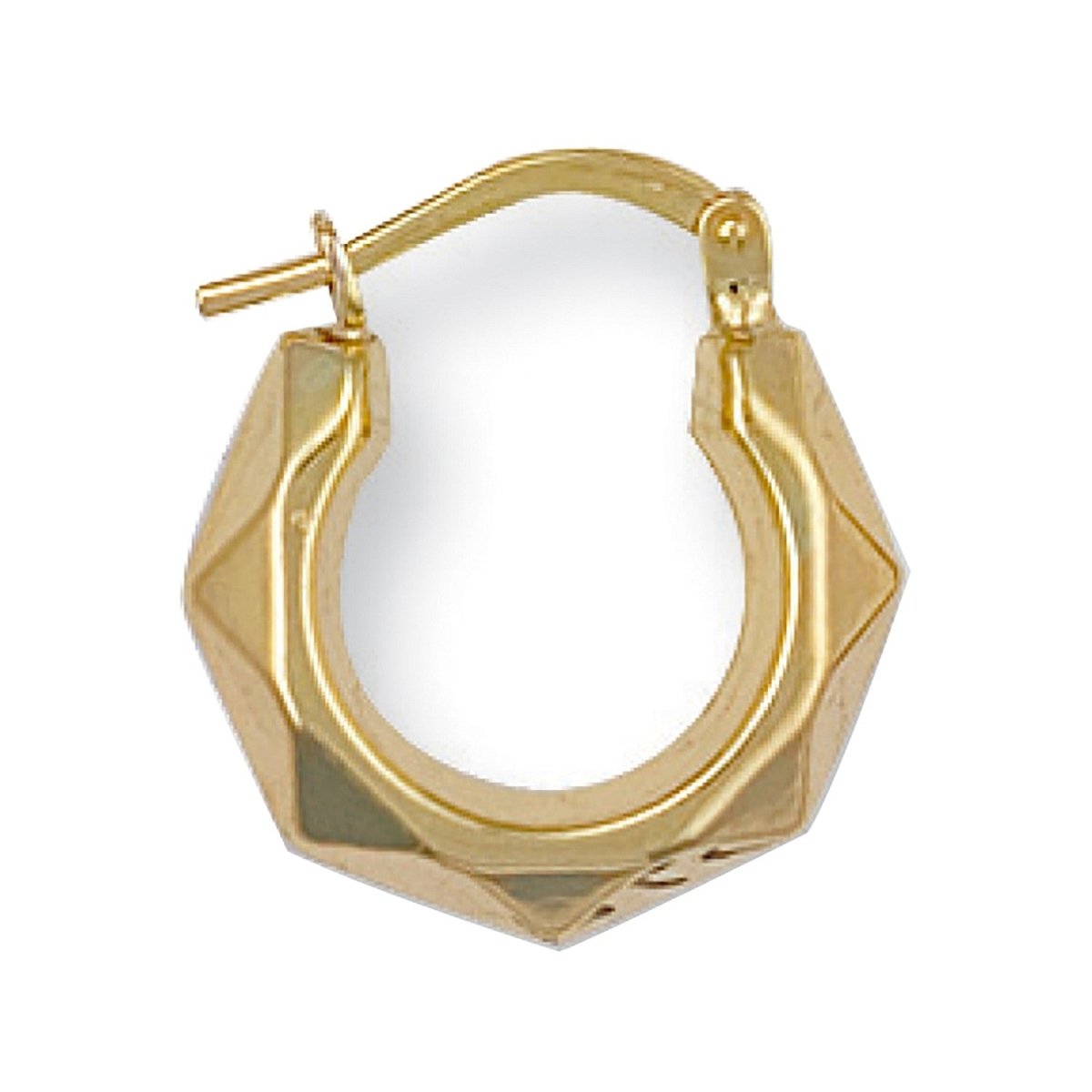 9ct Yellow Gold 16mm Fancy Hoop Earrings - Samuel Perry