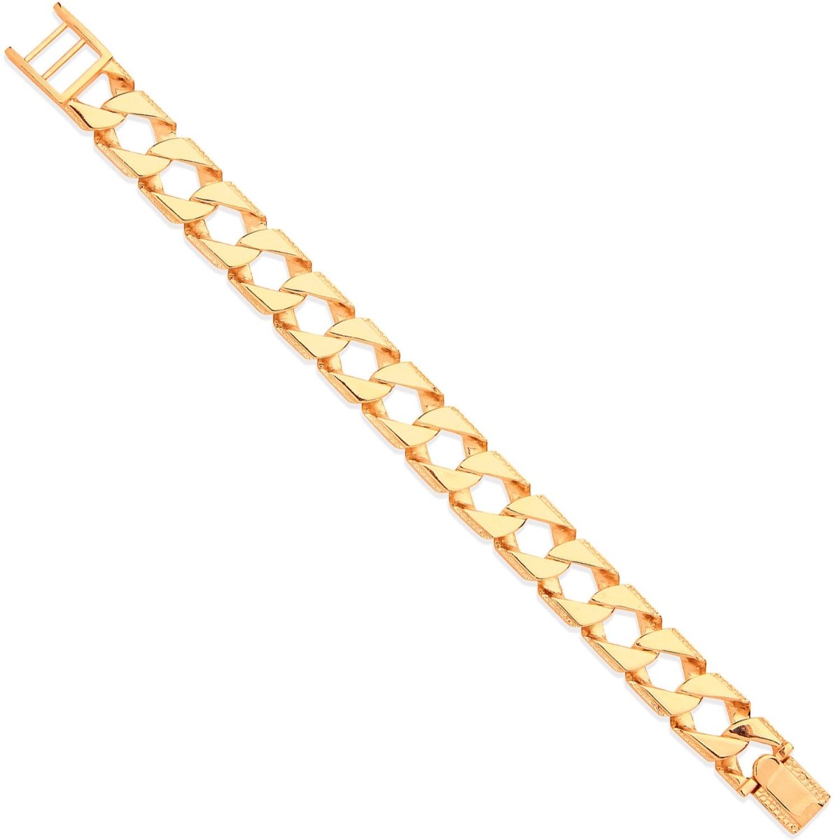 9ct Yellow Gold 16mm Grain Edge Bracelet - Samuel Perry