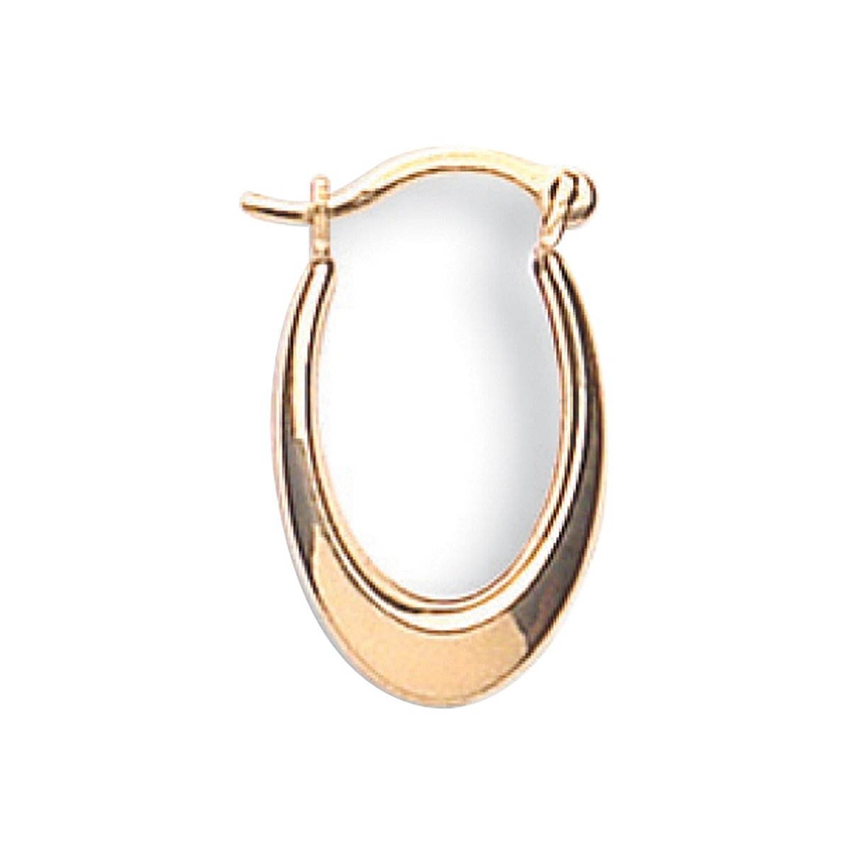 9ct Yellow Gold 17mm Oval Hoop Earrings - Samuel Perry