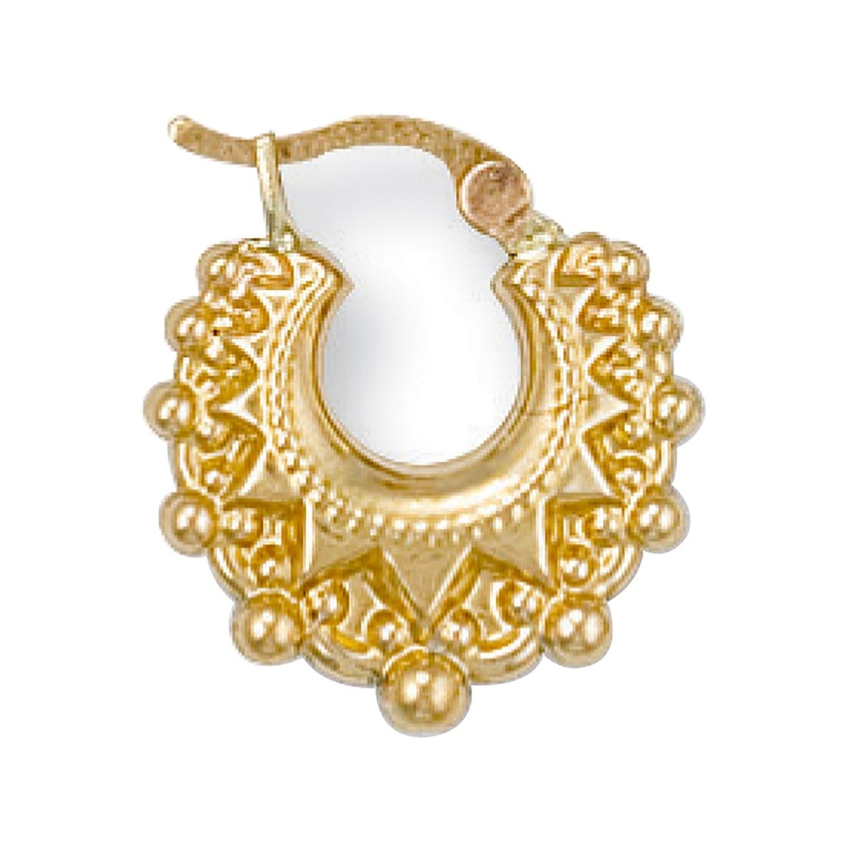 9ct Yellow Gold 18mm Fancy Hoop Earrings - Samuel Perry