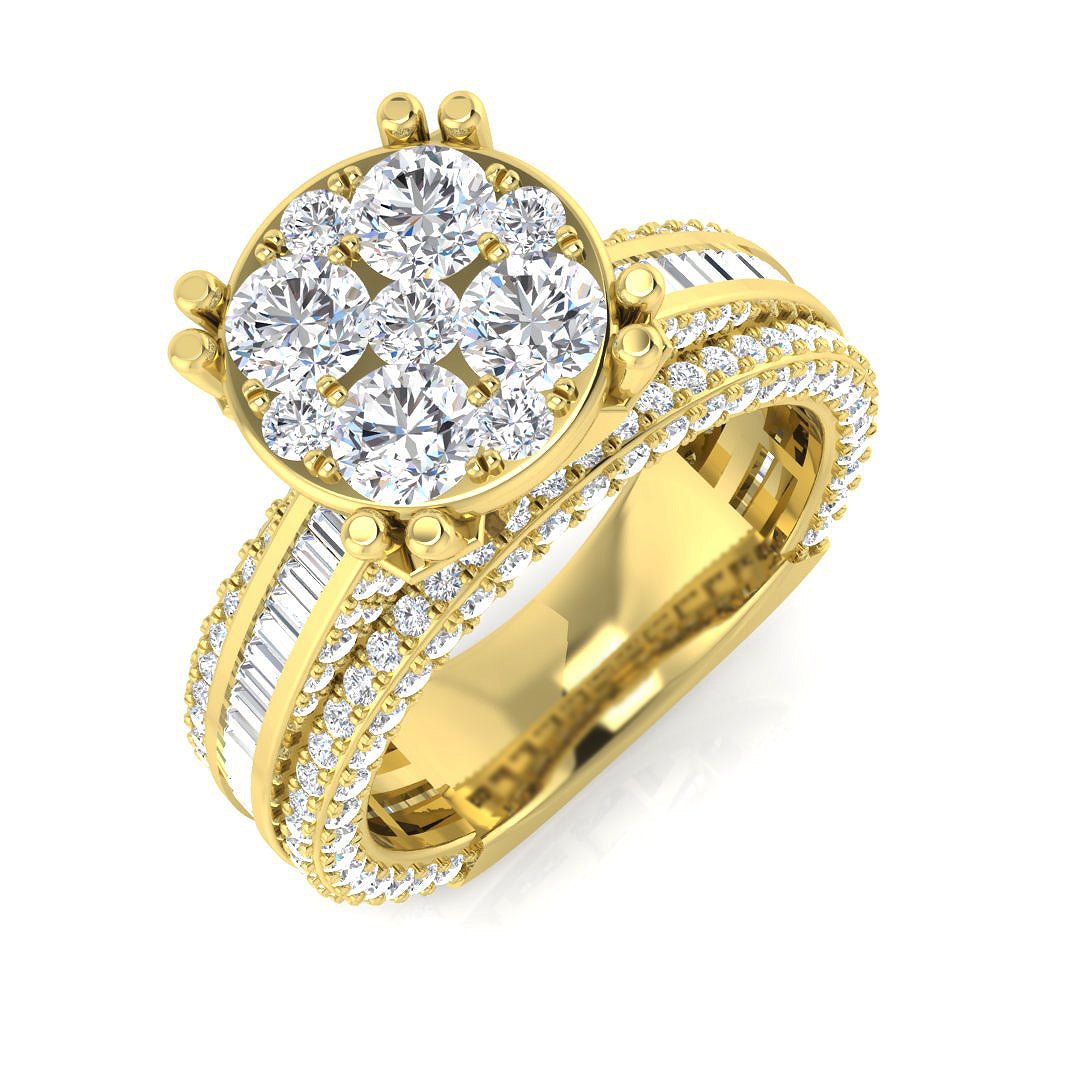 9ct Yellow Gold 2.47ct Lab Grown Diamond Halo Bridal Set - Samuel Perry