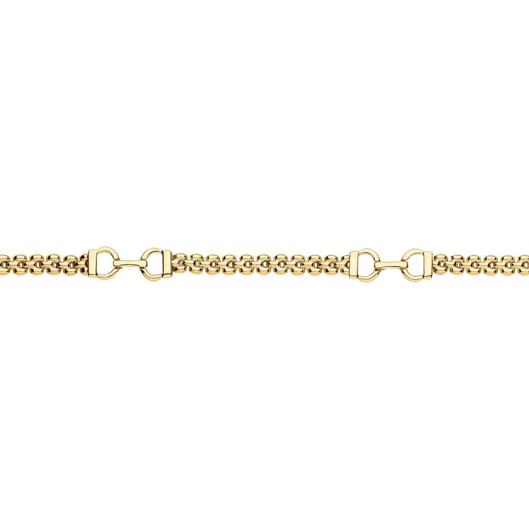 9ct Yellow Gold 3 Row Panther Bracelet - Samuel Perry
