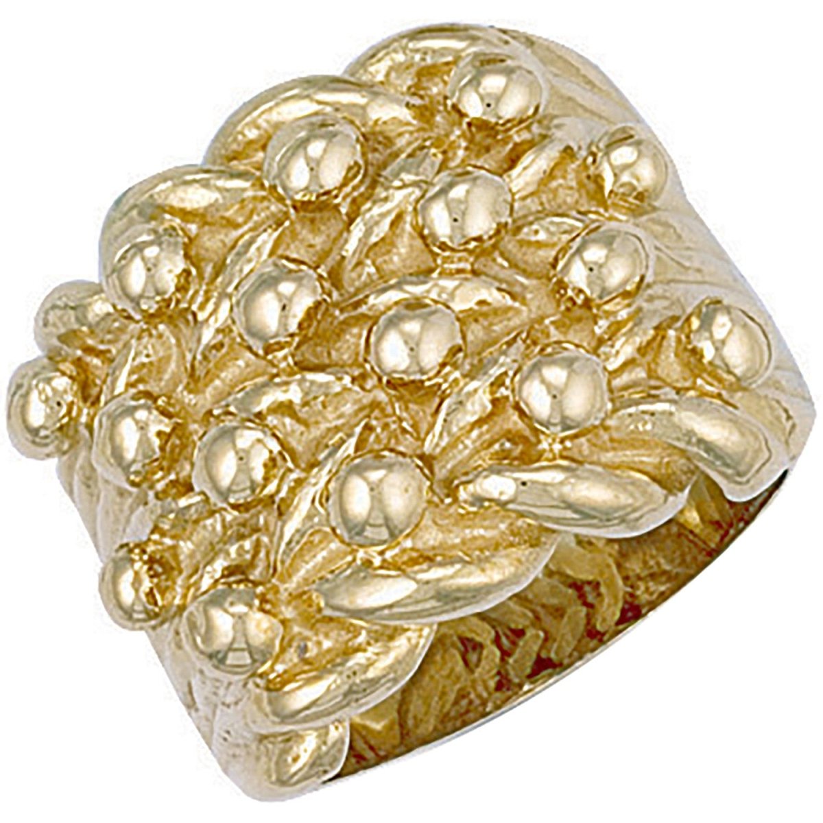 9ct Yellow Gold 4 - Row Keeper Ring – Bold & Luxurious - Samuel Perry