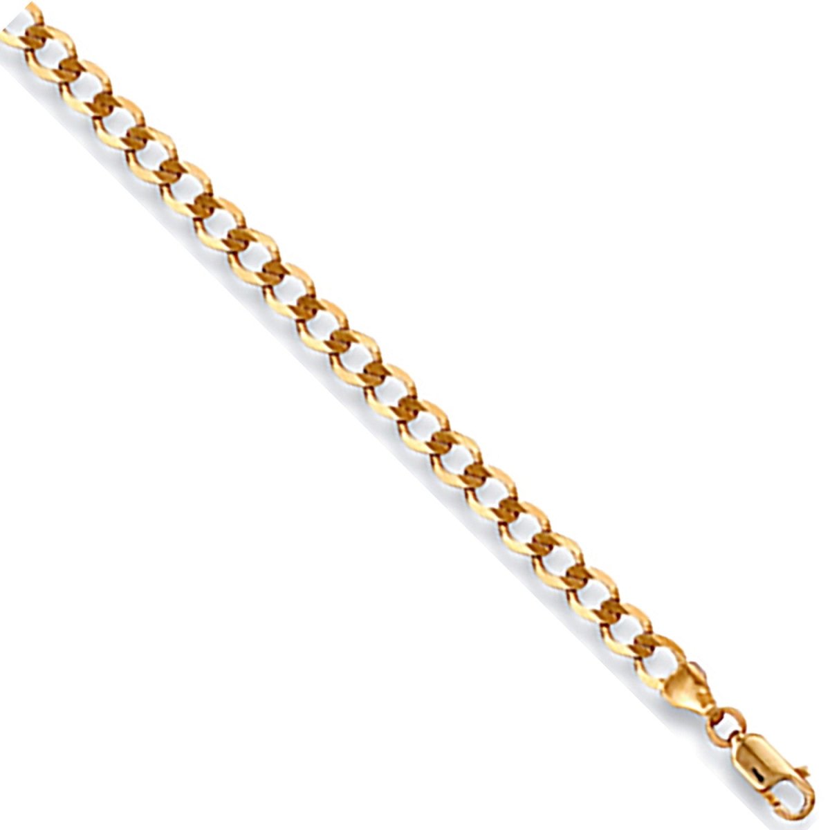9ct Yellow Gold 4mm Curb Bracelet - Samuel Perry