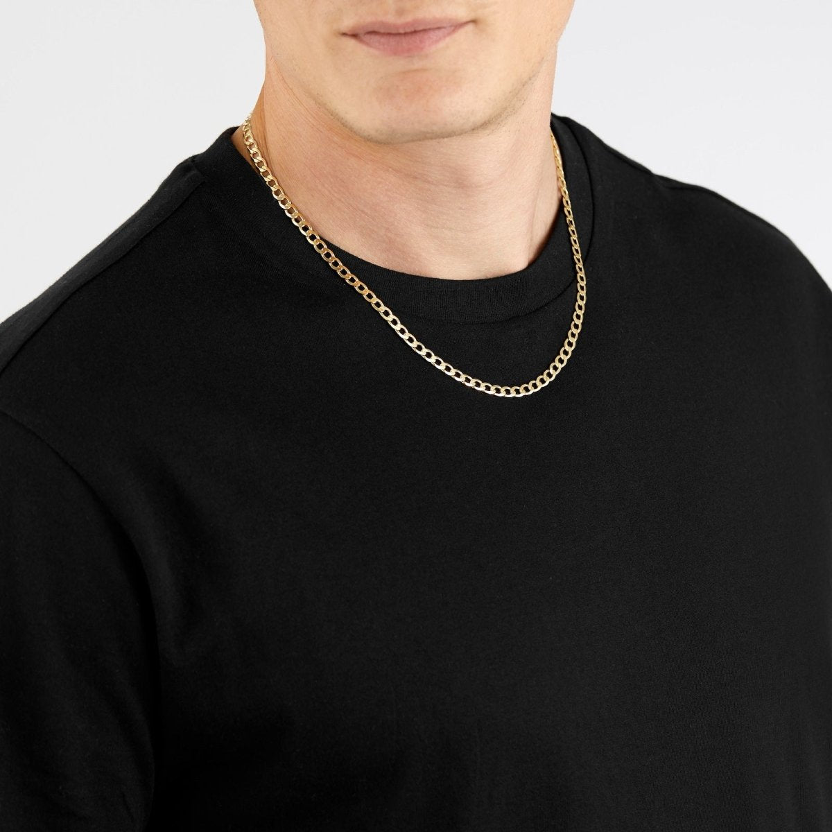 9ct Yellow Gold 5mm Curb Chain Necklace - Samuel Perry
