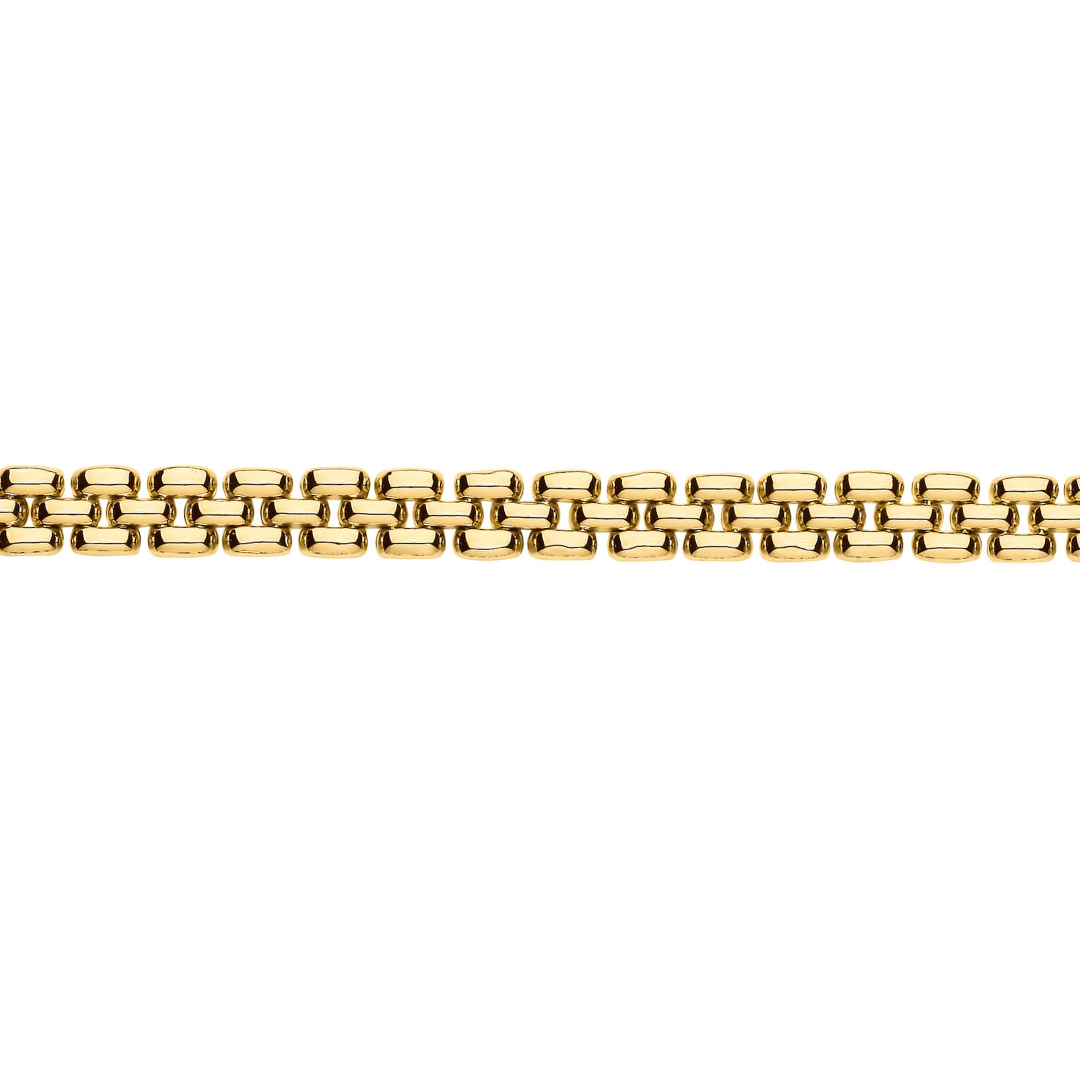 9ct Yellow Gold 6.5mm Panther Link Bracelet - Samuel Perry