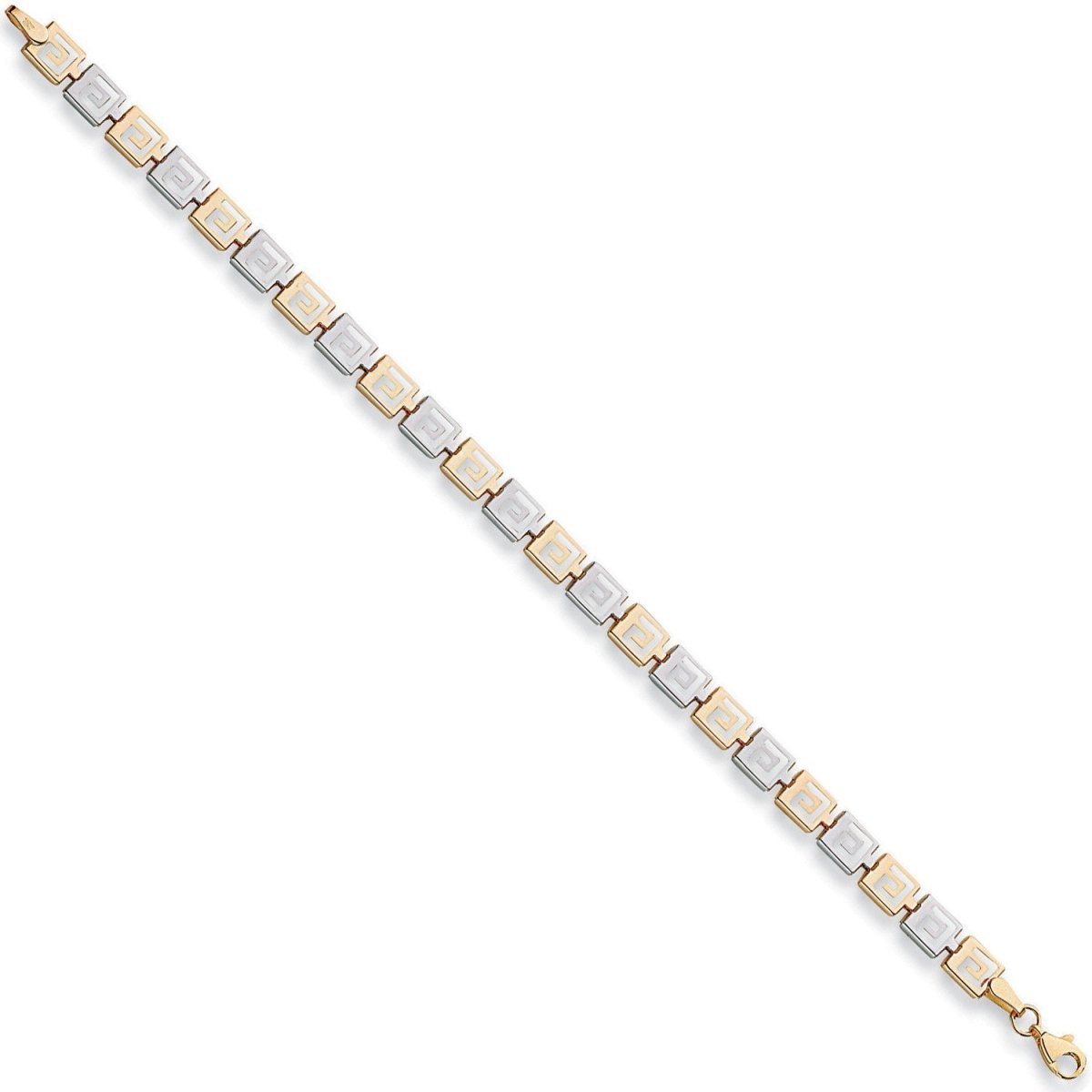 9ct Yellow Gold 6mm Greek Key Bracelet - Samuel Perry