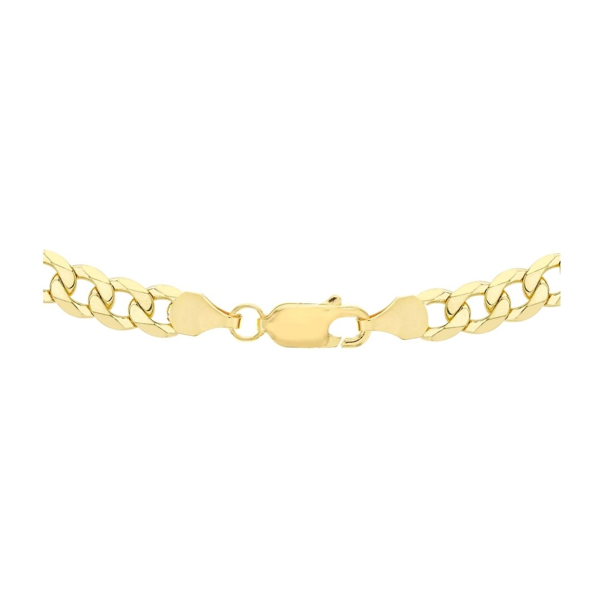 9ct Yellow Gold 7mm Curb Chain Necklace - Samuel Perry
