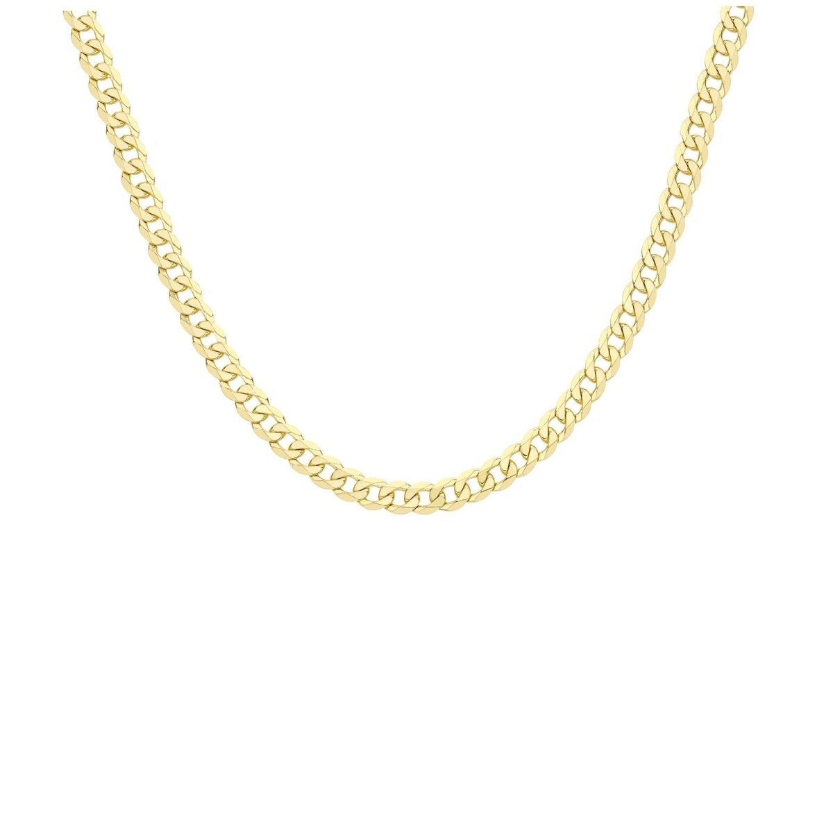 9ct Yellow Gold 7mm Curb Chain Necklace - Samuel Perry