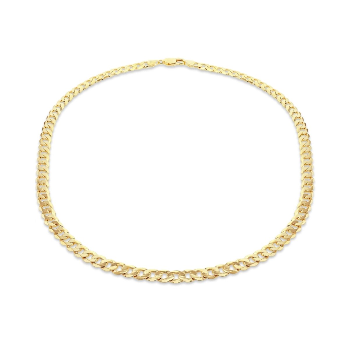 9ct Yellow Gold 7mm Curb Chain Necklace - Samuel Perry