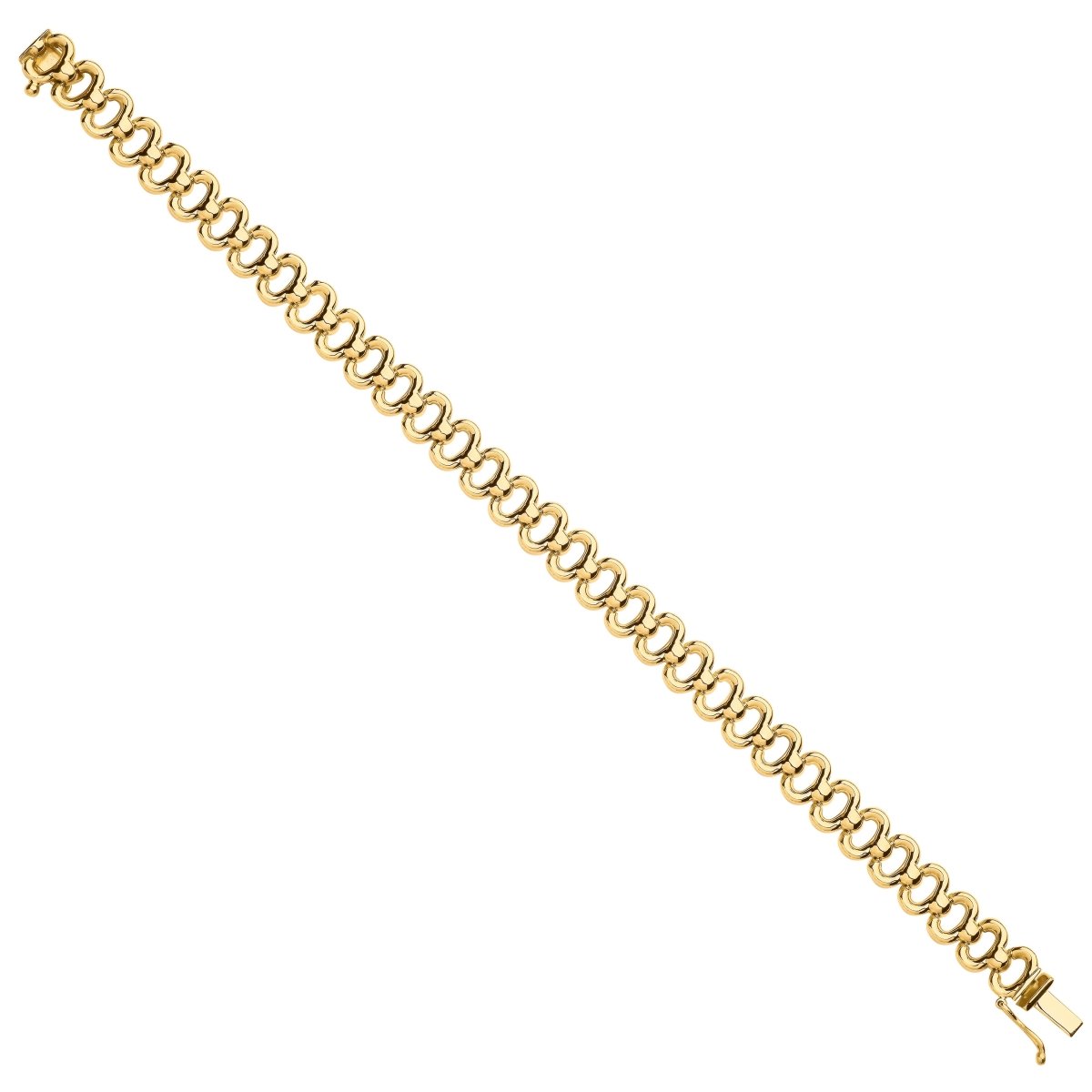 9ct Yellow Gold 8mm Fancy Link Bracelet - Samuel Perry