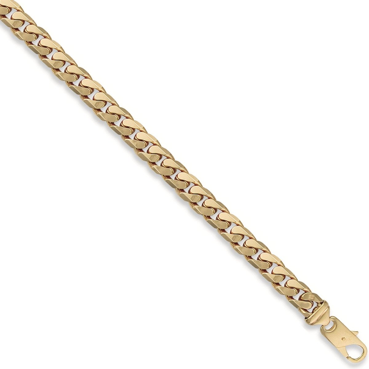 9ct Yellow Gold 9mm Tight Link Curb Bracelet - Elegant - Samuel Perry