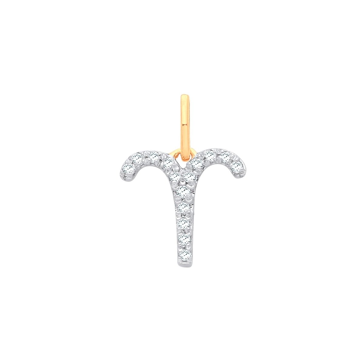 9ct Yellow Gold Aries Zodiac Pendant – 0.10ct Brilliant Cut - Samuel Perry