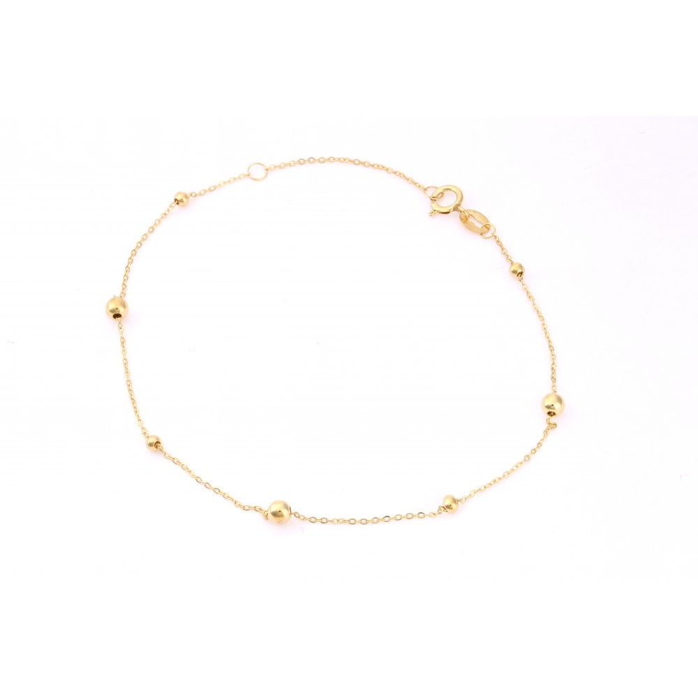 9ct Yellow Gold Ball Charm Bracelet - Samuel Perry