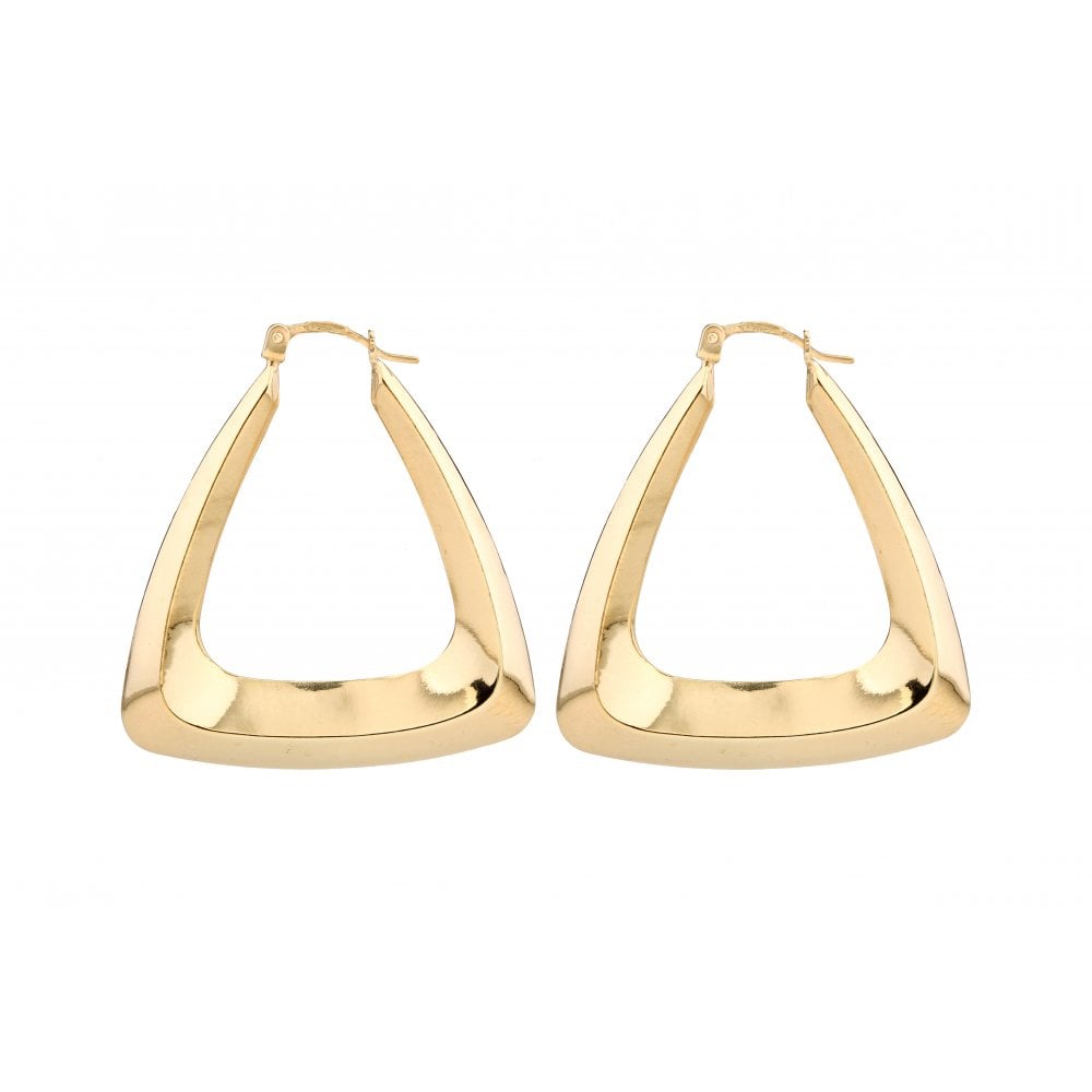 9ct Yellow Gold Basket Creole Earrings - Samuel Perry