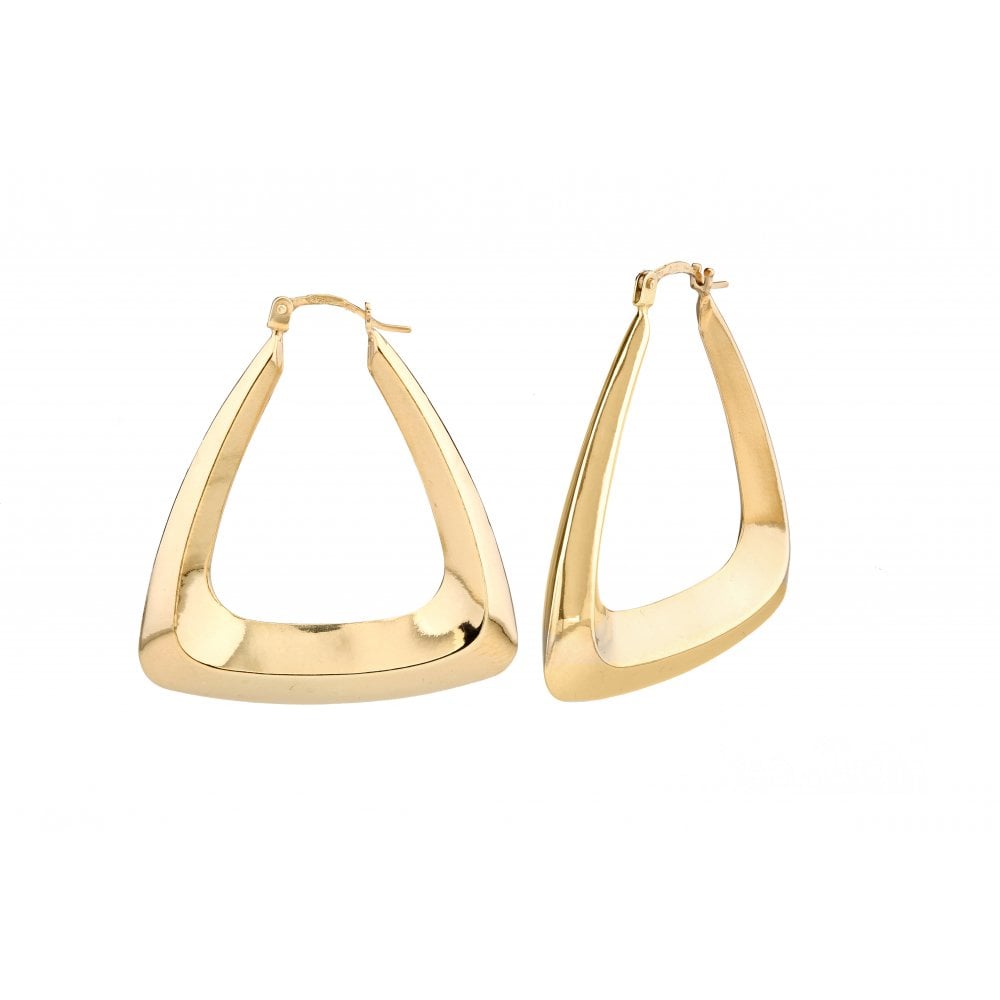 9ct Yellow Gold Basket Creole Earrings - Samuel Perry