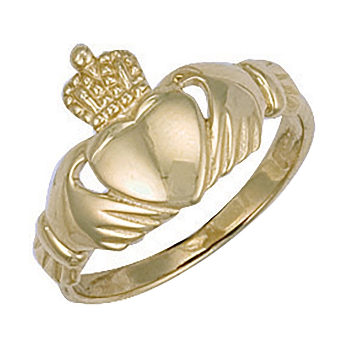 9ct Yellow Gold Claddagh Ring – Classic Irish Design - Samuel Perry
