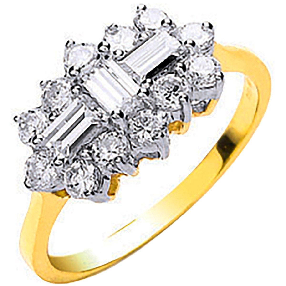 9ct Yellow Gold CZ Boat Ring - Samuel Perry