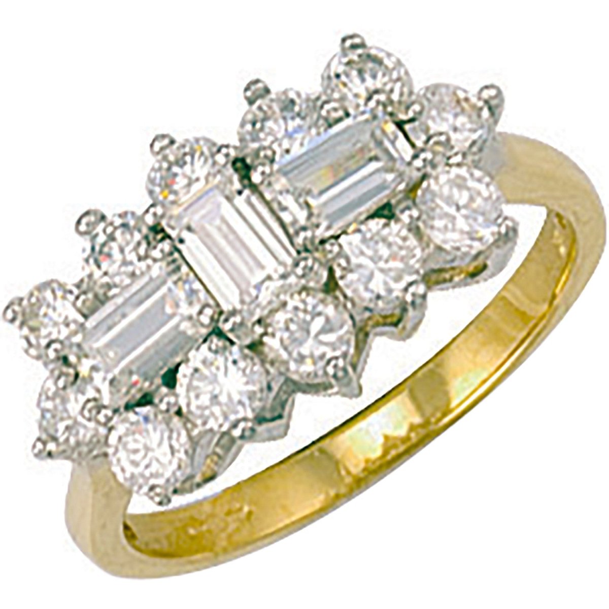 9ct Yellow Gold CZ Boat Ring – Statement Elegance - Samuel Perry