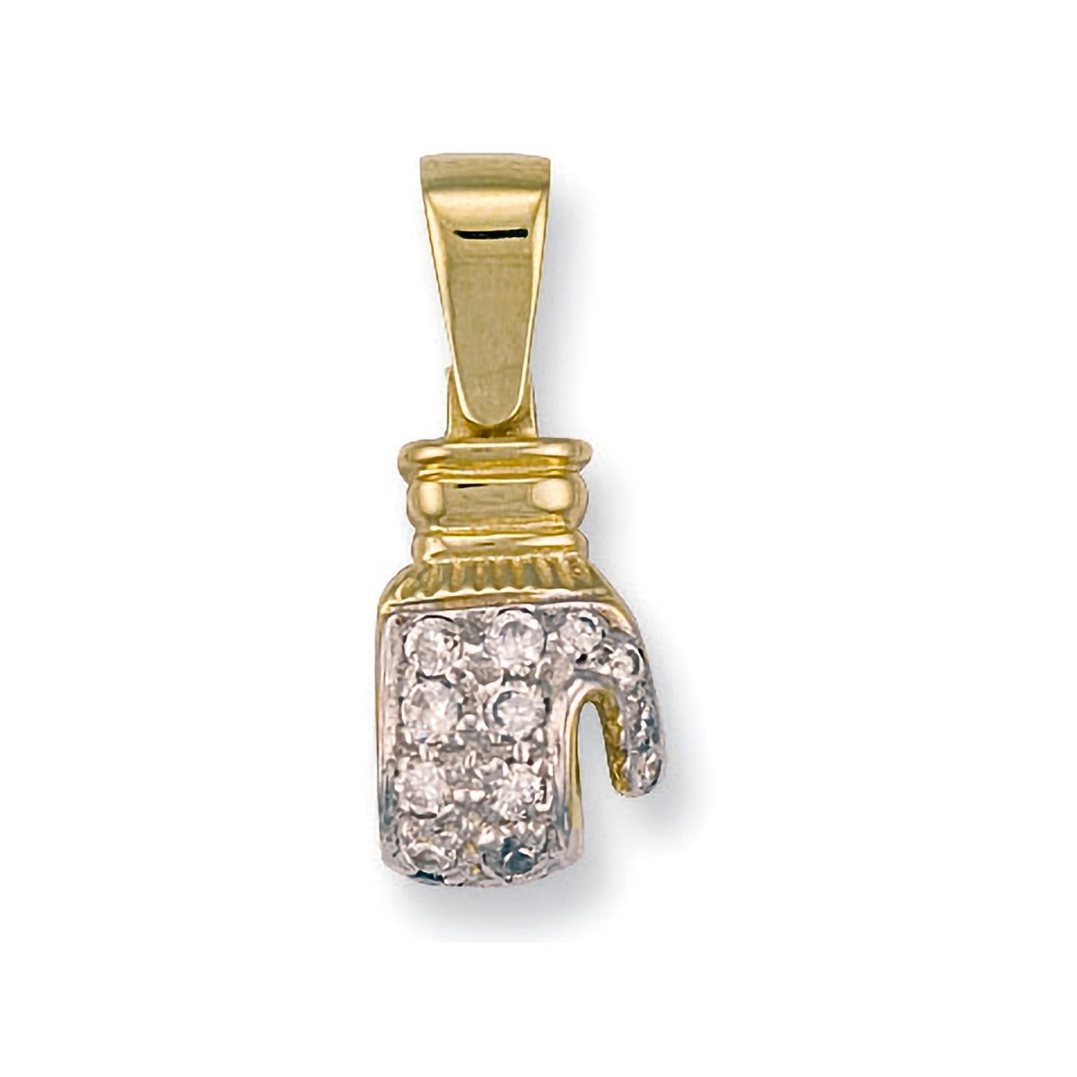 9ct Yellow Gold CZ Boxing Glove Pendant - Samuel Perry