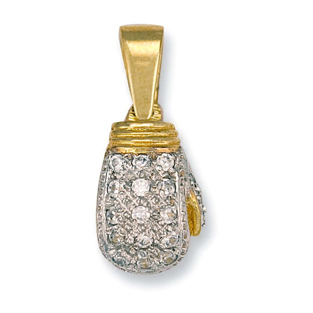 9ct Yellow Gold CZ Boxing Glove Pendant - Samuel Perry