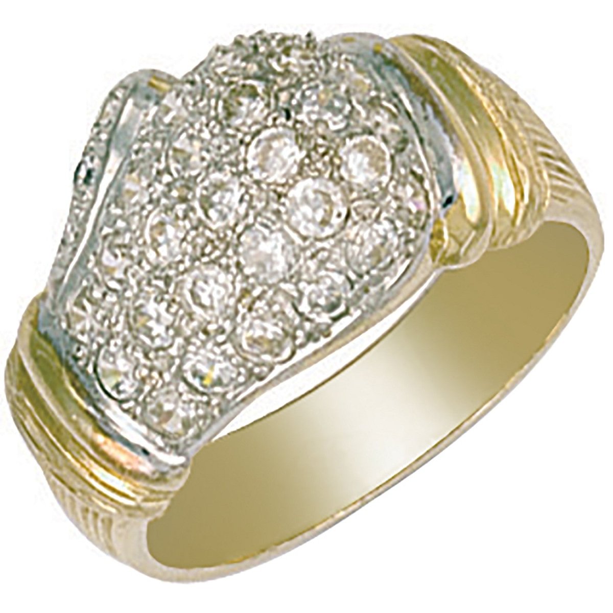 9ct Yellow Gold CZ Boxing Glove Ring – Bold & Unique - Samuel Perry