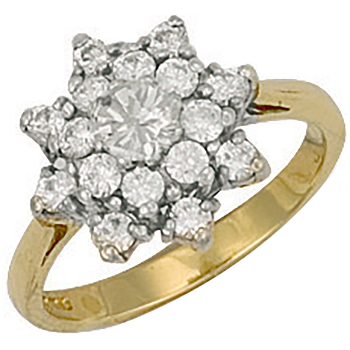 9ct Yellow Gold CZ Cluster Ring – Timeless Sparkle - Samuel Perry