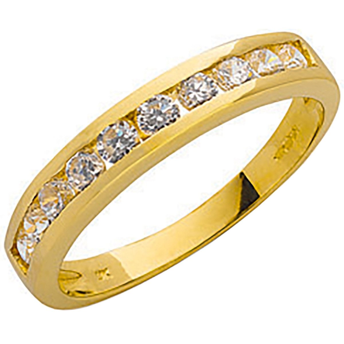 9ct Yellow Gold CZ Eternity Ring – Timeless Brilliance - Samuel Perry