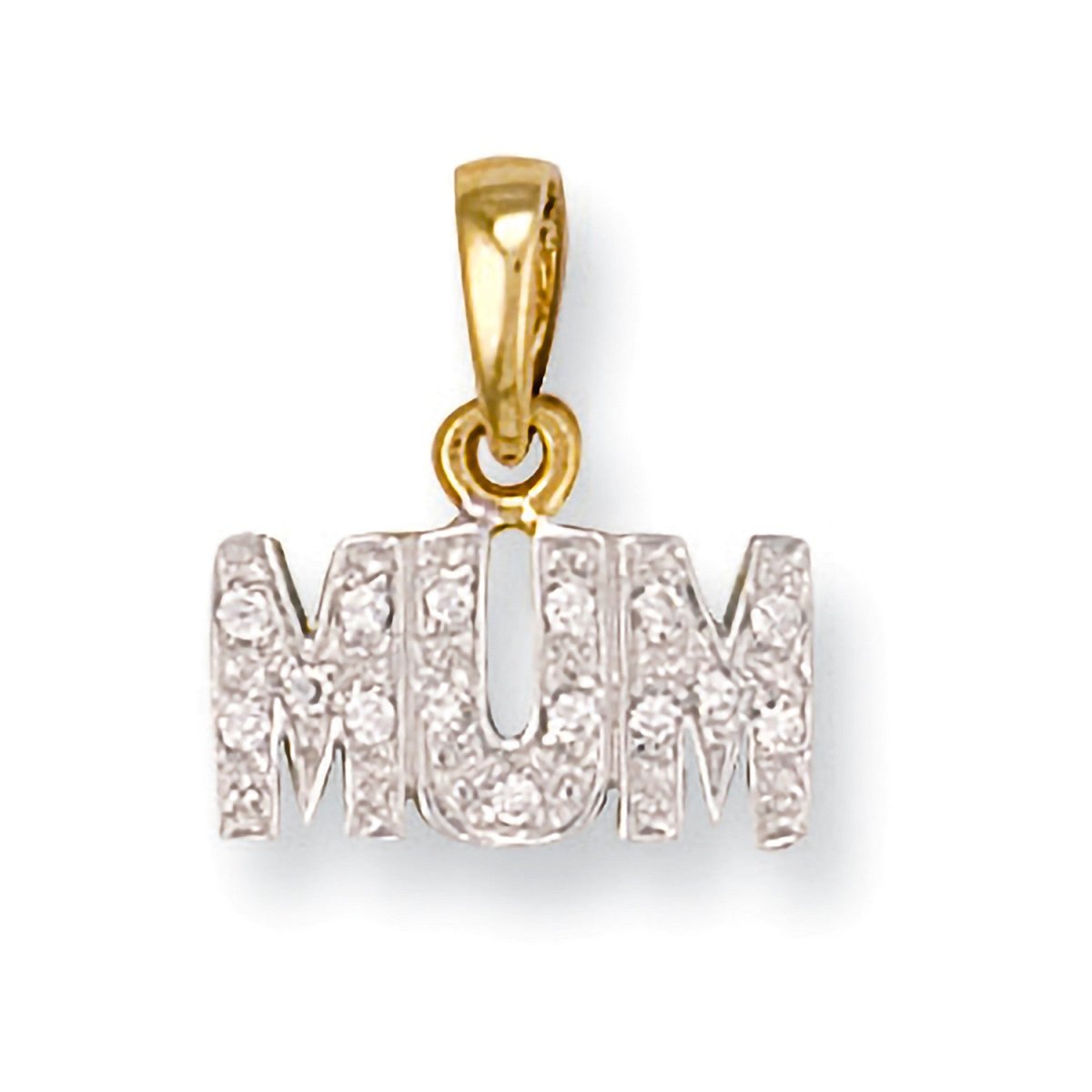 9ct Yellow Gold CZ Mum Pendant – Elegant & Sentimental - Samuel Perry