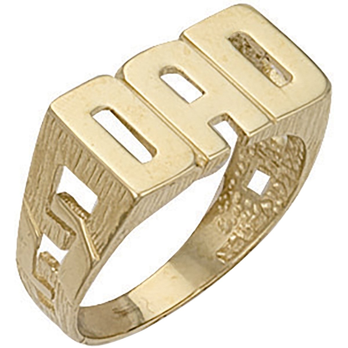 9ct Yellow Gold Dad Ring – Distinctive ID Sides Design - Samuel Perry